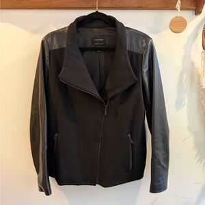 Danier Black Leather Jacket with Modern Style
